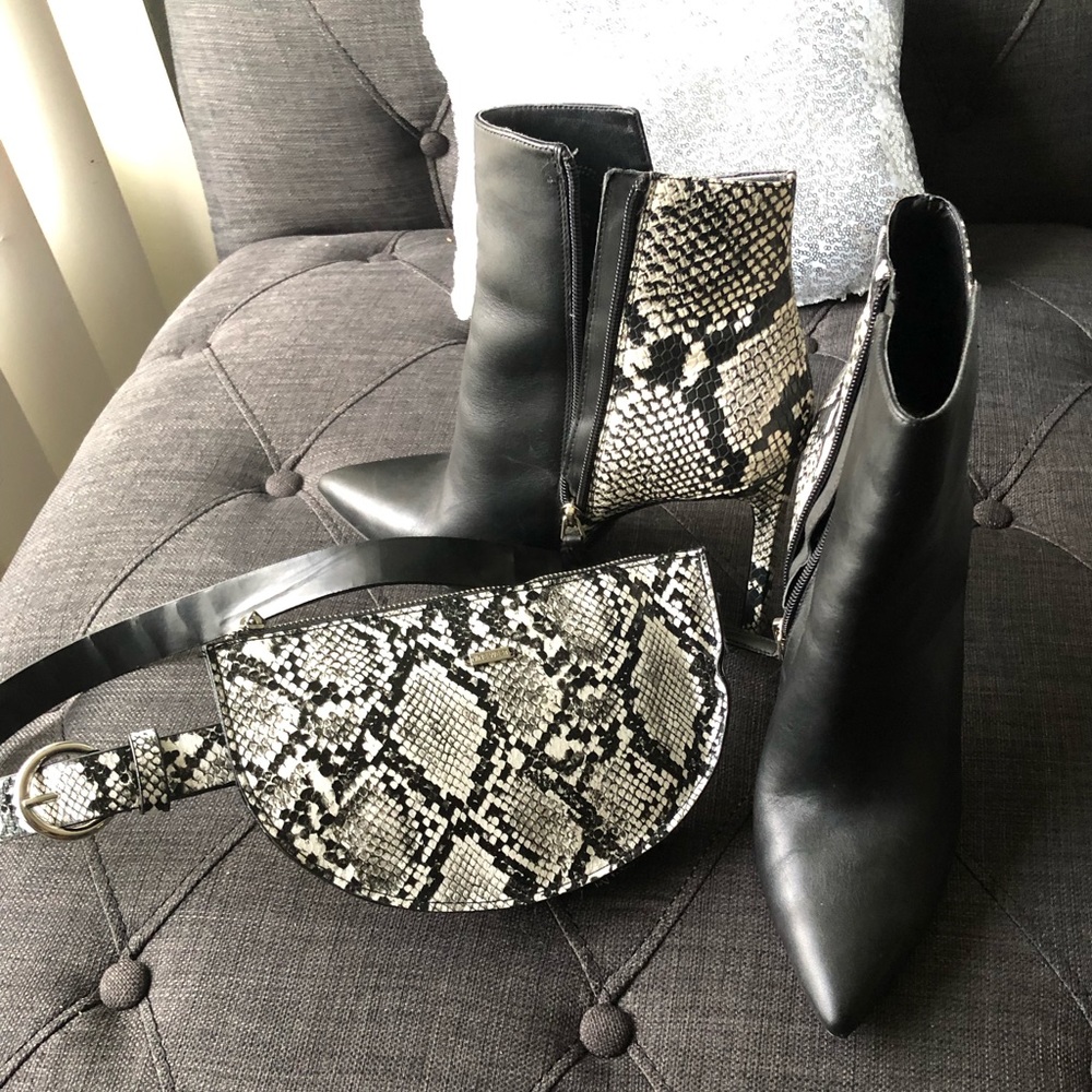 Pre loved Nine West boots with matching belt $45